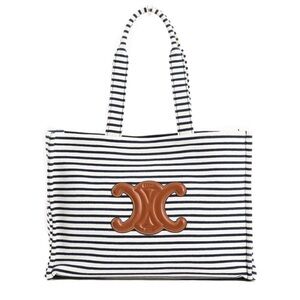 CELINE Large Cabas Thias Canvas Tote Bag